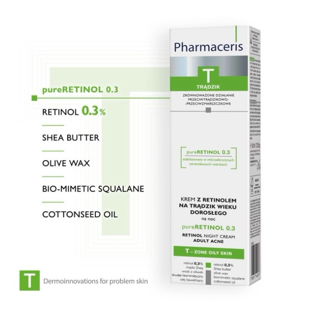 Pharmaceris Night Cream Retinol - T-Zone Oily Skin